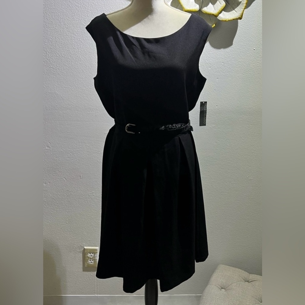 Covington Black Midi Dress with Belt
